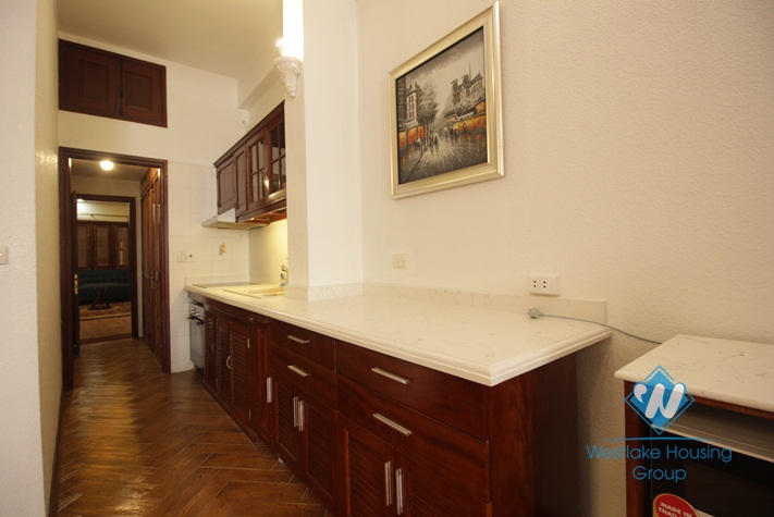 Spacious French style apartment with balcony for rent in Truc Bach, Ba Dinh